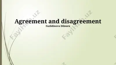 agreement and disagreement — PPTX