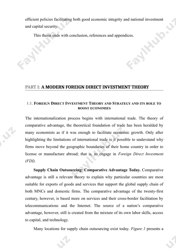 inflows. an enchanted economy by enormous fdi inflows is exposed to very huge risk which might end up even with crisis! methodology. i will use theory-test, econometric test, pure economic-analytic and comparative methods during the work. this qualification-graduation thesis starts by current modern foreign direct investment theory behind the perspectives of multinational companies (mncs) and rationale for fdi activities in part one. in this part i will also do attempt to generalize shortcomings of foreign direct investment and classify them. in part two i am going to analyze the nature of policies of central asian countries concerning foreign direct investment. i will assess and show what could be disadvantage for the region by what kind of fdi inflow. the part three will consist of concluding remarks on lesson to be learnt by uzbekistan. i will give preliminary suggestion partly based on my own opinion on efficient policies facilitating both good …