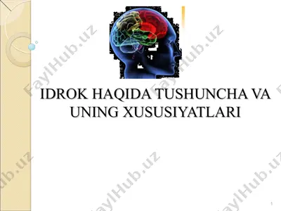 idrok haqida tushuncha va uning xususiyatlari — PPT