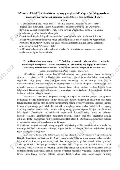 "o‘zbekistonning eng yangi tarixi" — DOCX