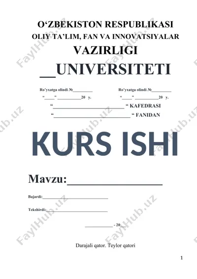 kurs ishi: darajali qator va teylor qatori — DOCX