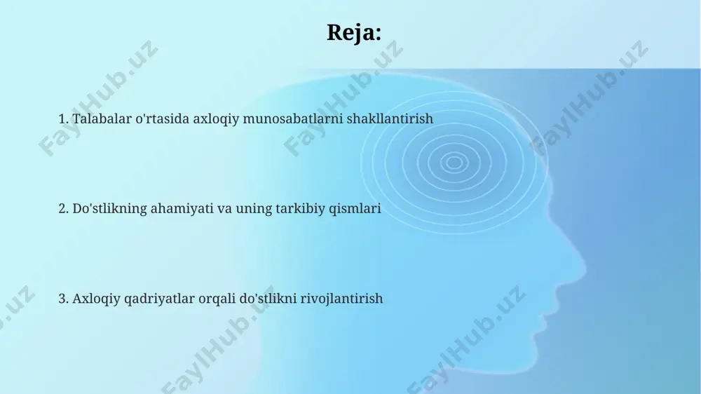 ʻzbekistonning toshkent shahridagi maktablarda oʻzaro yordam va hamkorlik muhim ahamiyat kasb etadi. 2022-yilgi milliy test natijalariga koʻra, oʻquvchilarning oʻzaro yordam va hamkorlik qobiliyatlari akademik muvaffaqiyat bilan 50% bogʻliq ekanligi aniqlangan. sabr-toqat va kechirimlilik kechirimlilik, tadbirlar orqali 20 dan ortiq talaba o'rtasida nizolarni hal qilishga yordam beradi va andijonda o'quvchilar o'rtasidagi hamkorlikni kuchaytiradi. sabr-toqat va kechirimlilik qadriyatlari, 70% ga yaqin o'quvchilar o'rtasida o'zaro hurmat va ishonchni shakllantirishga yordam berib, toshkentdagi maktablarda salomat do'stliklarning rivojlanishiga hissa qo'shadi. sabr-toqat, ya'ni 5 yoshdan 15 yoshgacha bo'lgan bolalarda o'z-o'zini boshqarish ko'nikmalarini rivojlantirish orqali samarqanddagi maktablarda do'stlik munosabatlarini mustahkamlashga yordam beradi. salomat do'stlarni tanlash salomat do'stlarni tanlashda, 5 yoshdan 15 yoshgacha bo'lgan bolalar o'rtasida o'tkazilgan samarqanddagi tadqiqotlar shuni ko'rsatdiki, axloqiy qadriyatlarga ega bo'lgan do'stlar bilan munosabatlar o'quvchi muvaffaqiyatiga 20% ta'sir ko'rsatadi. o'zbekistonning 3 ta yirik shahrida o'tkazilgan so'rovnomalar natijalariga ko'ra, 70% o'quvchilar salomat do'stlar bilan o'zaro hurmat va ishonchga asoslangan munosabatlarni afzal ko'rishlarini ko'rsatdi; bu esa …