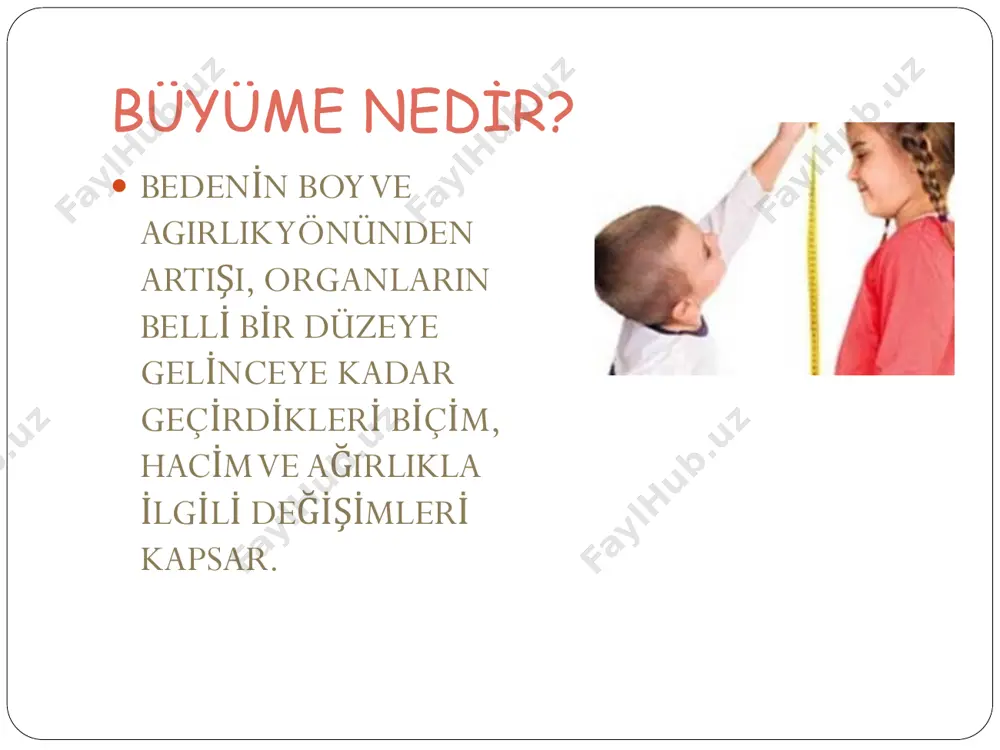 liliklar � her birey kendine özgü bir gelişim çizgisi gösterir.çünkü bireylerin doğuştan getirdikleri özelliklerle, çevreden aldıkları etkiler farklıdır. çocuklar arasındaki bireysel farklılıklar kalıtımsal ve öğrenilmiş olmak üzere iki boyutta ele alınabilir. � kalıtımsal farklılıklar: � takvim yaşı � görünüş: ağırlık, boy, kas yapısı, ırk � algısal güçler: görme, işitme, tatma, dokunma, koklama � genel sağlık: alerji, metabolizma, bazı fiziksel özürler. � özel yetenekler: müzik, sayısal, dil vs. � zeka: akademik yetenek, yaratıcılık. öğrenilmiş farklılıklar: � dil: kelime hazinesi, cümle kurma becerisi, konuşma vs. � duygusal uyum: emniyet, sevme, nefret etme, kızgınlık. � sosyal duyarlılık ve davranış: içe çekilme, saldırganlık, � kabalık, kendine güvenme, alçak gönüllülük vs. � çalışma alışkanlıkları: tembel, çalışkan. � ahlaki davranışlar: dürüst,sahtekar, hortumcu vs. � i̇lgiler: tabiat, sanat, edebiyat, müzik vs. temel kavramlar in utero: uterus içinde embriyo: döllenmeden 2 hafta sonra başlayan ve 7.-8. haftaya kadar geçen süreçteki organizma. döllenme (fertilizasyon): 28 günlük bir adet döngüsünde …