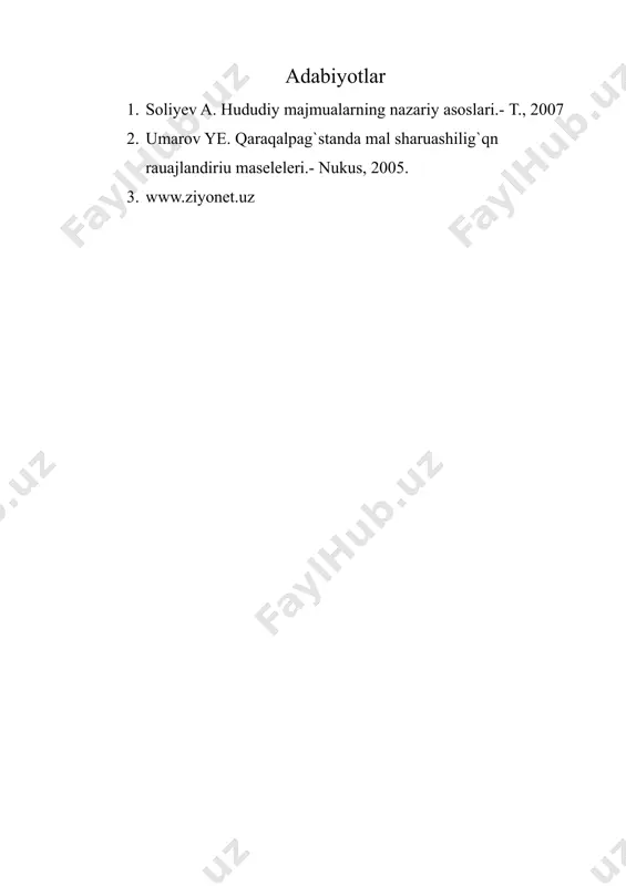 chorvachilikni hududiy tashkil etish va uning ixtisoslashuvi - Page 5