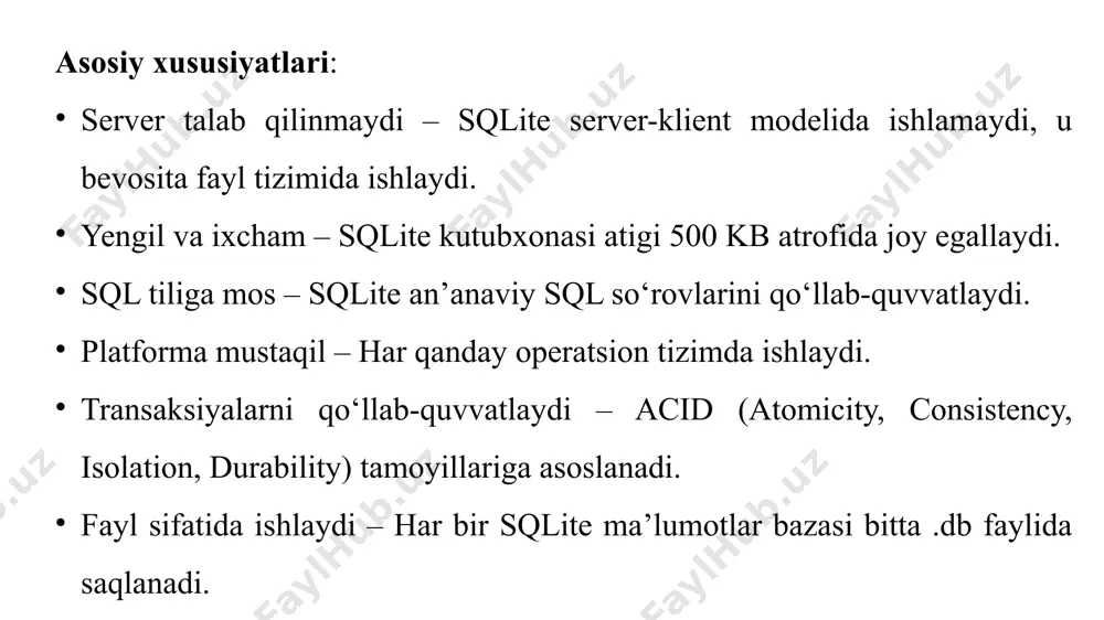 pythondagi ma'lumotlar bazasi bilan ishlash - Page 4