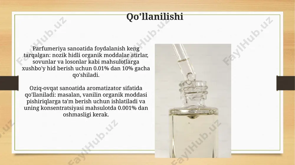 nozik organik moddalarga kiruvchi xushbo'y organik birikmalar - Page 5