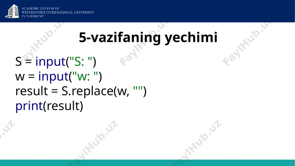 python dasturlash tilida ustozning dars yoki vazifalari - Page 5