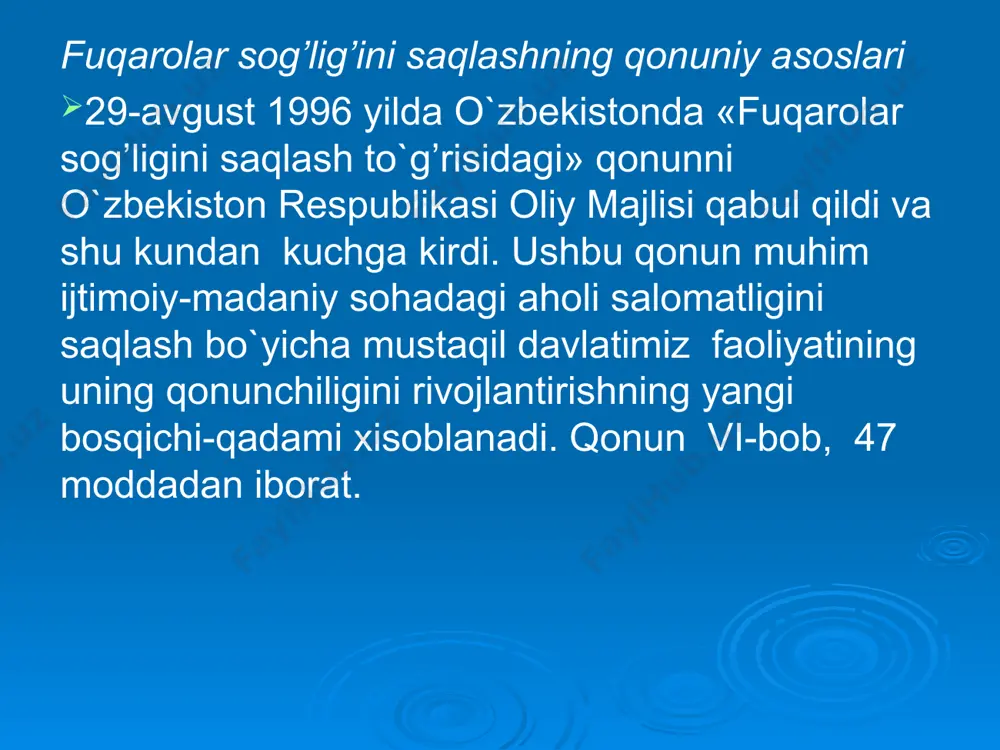 jarohatlanganda, zaharlanganda va boshqa baxtsiz ҳodisalar yuz berganda bemorlarga birlamchi va tez tibbiy xizmat ko`rsatish; davolash-profilaktika muassasalari va xonadonlarda malakali, shu jumladan, ixtisoslashgan, davolash-profilaktika yordamini ko`rsatish; aholi o`rtasida kasallanishni, nogironlikni va o`lim holatlarini kamaytirishga qaratilgan profilaktik tadbirlar kompleksini tashkil etish va o`tkazish; kasallikni oldindan aniqlash, kuzatish va o`z vaqtida davolash maqsadida aholini (sog’lomlar va bemorlar) dispanserizatsiya qilishni tashkil etish va o`tkazish; aholini sanitar-gigienik tarbiyalash va sog’lom turmush tarzini targ’ib qilish yuzasidan tadbirlarni tashkil etish va o`tkazish; salomatlikni tiklash davolashlarini o`tkazish va reabilitatsiya; epidemiyaga qarshi tadbirlar kompleksini o`tkazish ( emlash, yuqumli kasalliklarga chalinganlarni aniqlash, kasallangan bemorlar bilan aloqada bo`lgan shaxslarni doimiy kuzatib turish); vaqtincha va doimiy mehnatga layoqatsizlikni ekspertiza qilish; shifokorlar va o`rta tibbiyot xodimlari malakasini oshirish yuzasidan tadbirlar o`tkazish. шошилинч кардиологияда эндоваскуляр диагностика ва даволаш усуллари ангиопластикадан олдин ангиопластикадан сўнг birlamchi tibbiy-sanitariya yordam btsyo – aholining sog’liqni saqlash tizimi bilan ilk aloqasi hisoblanadi. sog’liqni saqlash tizimini aholiga va har bir …