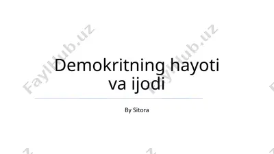 demokritning hayoti va ijodi — PPTX