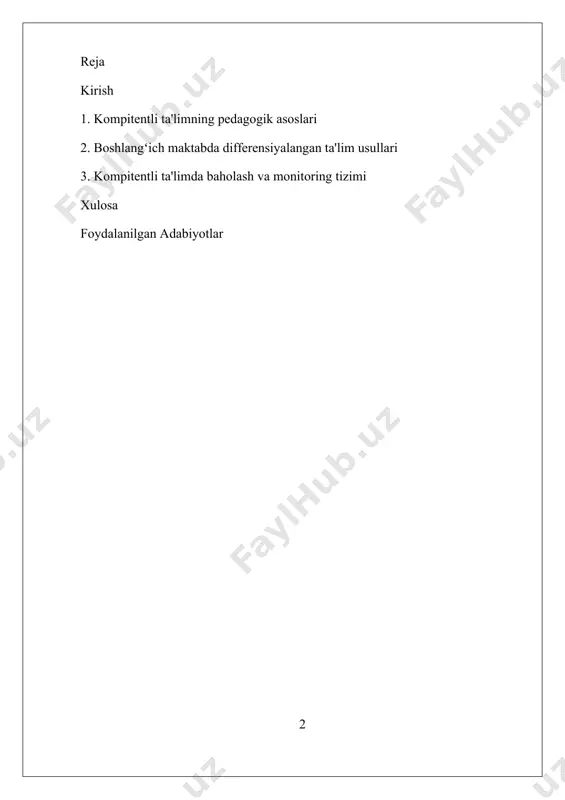 a berish uchun ishlatiladigan baholash strategiyalaridir. differensiyalangan ta'lim esa, o'quvchilarning turli ehtiyojlariga mos ravishda o'qitish usullari va resurslarini tayyorlashni anglatadi. kompitentli ta'lim metodologiyalarining ahamiyati shundaki, ular ta'lim amaliyotlarini o'zgartirib, o'quvchilarni kelajakdagi muammolarni hal qilishga tayyorlashga yordam beradi. ushbu yondashuv, o'quvchilarga turli vaziyatlarga moslashish va hamkorlikda ishlash qobiliyatlarini rivojlantirishga imkon beradi. texnologik taraqqiyot va global bog'liqlik davrida, kompetensiyalarga urg'u berish, o'quvchilarni nafaqat akademik muvaffaqiyatlarga, balki jamiyatda muhim ishtirok etish uchun ham tayyorlaydi. so'nggi yillarda, ta'lim tadqiqotlari kompitentli yondashuvlarning o'quvchilarni jalb qilish va natijalarini yaxshilashdagi samaradorligini ta'kidlaydi. bunday yondashuvlar, masalan, finlyandiya va kanadadagi ta'lim tizimlarida keng qo'llanilmoqda, u yerda bu metodologiyalar muvaffaqiyatli integratsiya qilingan. biroq, kompitentli ta'lim metodologiyalarini amalga oshirishda ba'zi muammolar mavjud, jumladan, an'anaviy ta'lim tuzilmalaridan qarshilik, o'qituvchilarni kengaytirilgan tayyorlash zaruriyati va mos baholash vositalarini ishlab chiqish zarurati. shuningdek, kontent bilimini va ko'nikmalarni o'zaro muvozanatlash bo'yicha munozaralar davom etmoqda, bu esa o'quvchilarning kompetensiyalarini baholashning eng yaxshi usullarini aniqlashga yordam beradi. ushbu …