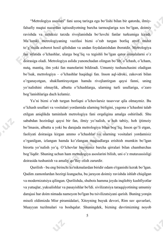 turani o'lchash imkoni issiqlik almashishiga, issiq moddaning issiqligi o'zidan kam bo'lgan moddaga o'tish qobiliyatiga asoslangan. o'lchanayotgan temperaturalarning son qiymatini topish uchun temperaturalar shkalasini o'rnatish, ya'ni sanoq boshini va temperatura intervalining o'lchov birligini tanlash lozim. temperatura ishlab chiqarishda texnologik jarayonning borishi hamda borish davrini xarakterlovchi asosiy kattaliklardan biridir. avtomatik boshqarishning samaradorligi temperaturaning aniq bahosini belgilaydi. hozirgi vaqtda bir necha xil o'lchov shkalalari mavjud. jumladan: 1. xalqaro amaliy temperaturalar shkalasi (selsiy shkalasi). 2. termodinamik shkala (kelvin shkalasi). xalqaro amaliy temperaturalar shkalasida temperaturaning o'lchov birligini topish uchun suvning uch holati - muzlash, qaynash va bug'lanish nuqtalari orasidagi temperatura miqdori 100 bo'lakka bo'linadi. agar suvning muzlash nuqtasi tx=0, qaynash nuqtasi t2=100°c va n=100 deb qabul qilinsa, temperaturaning selsiy shkalasidagi o'lchov birligi t = (t+273) (1) bo'ladi. termodinamik shkala esa, absolyut temperaturalar shkalasini joriy etgan ingliz olimi kelvin nomi bilan yuritiladi. absolyut temperatura gey-lyussak qonuni p = const, ga muvofiq temperaturaning boshlang'ich nuqtasi absolyut nol …