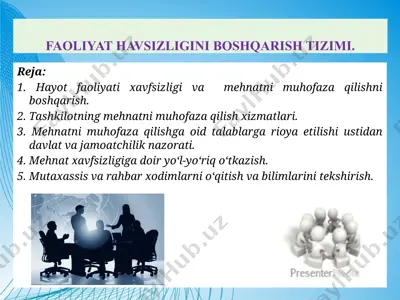 faoliyat havsizligini boshqarish tizimi — PPTX