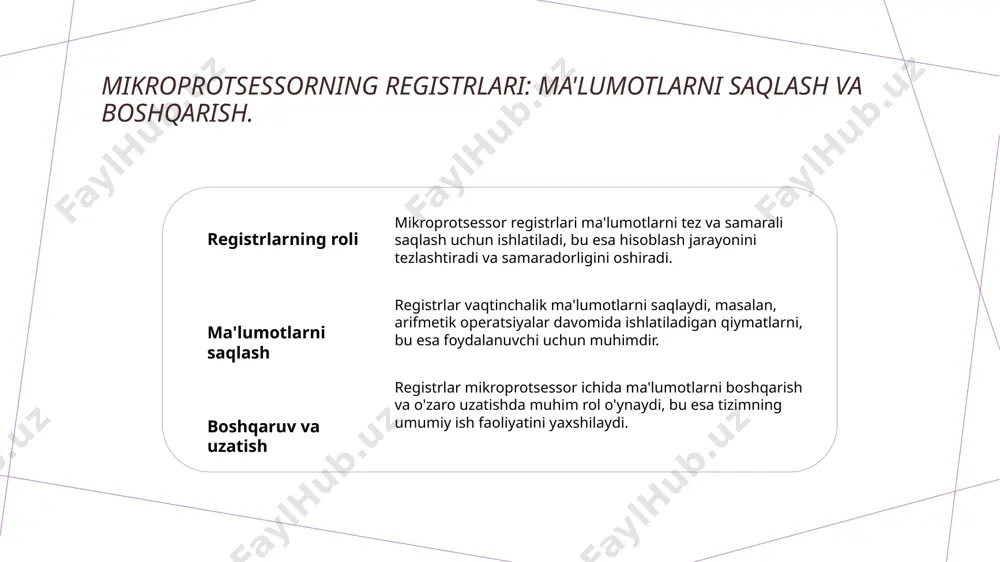 mikroprotsessorning asosiy komponentlari va ularning vazifalari - Page 5