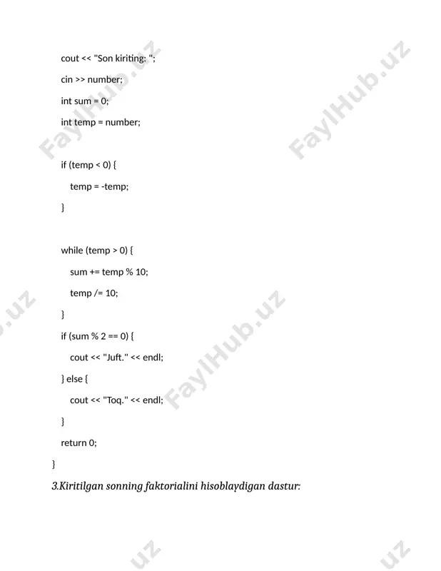 dasturlash asoslari fanidan joriy nazorat bilet - Page 3