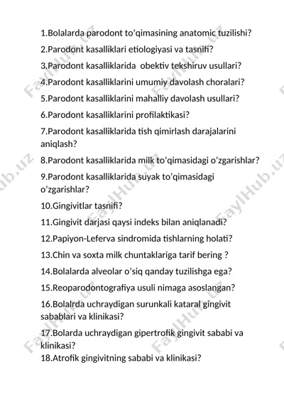 parodont kasalliklari — DOCX