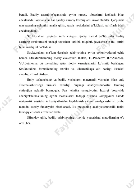 hоzirgi аdаbiyotshunоslikning аsоsiy mеtоdlаri - Page 3