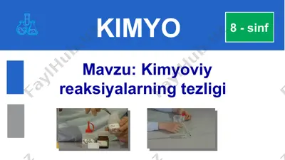 kimyoviy reaksiyalarning tezligi — PPT