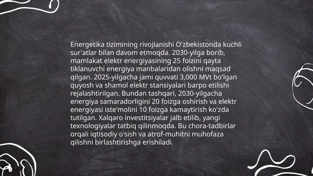 qilinib, bu orqali 30% ofis virus ko‘p vaqt tejash imkonini beradi. akt sohasi 2023-yilga kelib umumiy ichki mahsulotga 5% hissa qo‘shishi kutilmoqda. 2022-yilda 10000 dan ortiq maktab raqamli ta'lim platformalaridan foydalanmoqda. o‘tgan yilda akt bo‘yicha 30000 ga yaqin mutaxassis tayyorlandi. har yili davlat tomonidan aktning rivojlanishi uchun milliardlab so‘m mablag‘ ajratiladi. ... t.me/slaydai_bot robot texnikasining ahamiyati kundan kunga ortib bormoqda. hozirgi kunda robototexnika sanoatda, tibbiyotda, qishloq xo‘jaligida va kundalik hayotda keng qo‘llanilmoqda. misol uchun, sanoatda robotlar yig‘ish va payvandlash jarayonlarini tezlashtirishda ishlatiladi, bu esa mehnat unumdorligini 30-40% ga oshiradi. tibbiyotda esa robotlar operatsiyalarni aniqroq bajarishga imkon beradi. aqshda qishloq xo‘jaligida avtomatlashtirish mehnat xarajatlarini 20% gacha kamaytirishni taʼminlaydi. bundan tashqari, uy sharoitida maishiy robotlar tozalash va boshqa uy vazifalarini bajarishga yordam beradi. robototexnika bo‘yicha jahon bozori hajmi 2023-yilda 60 milliard aqsh dollaridan oshishi kutilmoqda. ... t.me/slaydai_bot 13. axborot-aloqa texnologiyalarining joriy etilishi axborot-aloqa texnologiyalarining (aat) joriy etilishi zamonaviy jamiyat rivojlanishiga katta hissa …