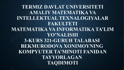 windows operatsion tizimi — PPTX
