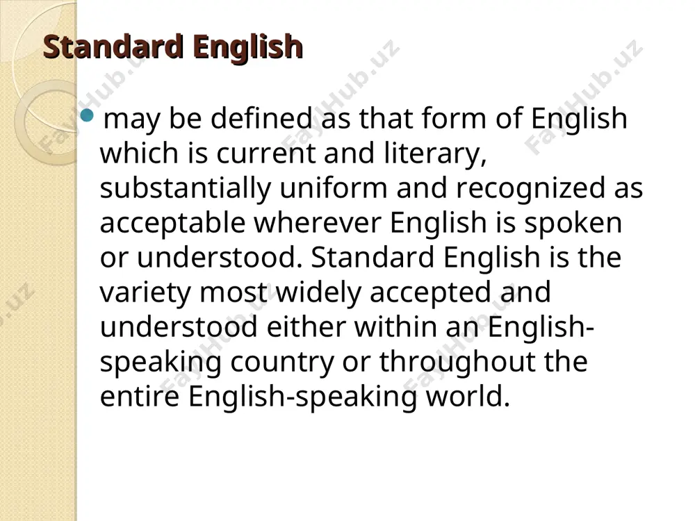 lly canadian words are called canadianisms, e.g. : parkade – ‘parking garage’; chesterfield – ‘a sofa, couch’; to fathom out – ‘to explain’, to table a document – ‘to present it’, whereas in american english it means ‘to withdraw it from consideration’. australian english is similar to british english, but also borrows from american english, e.g. truck is used instead of lorry. the exposure to the different spellings of british and american english leads to a certain amount of spelling confusion, e.g. behaviour as opposed to behavior. uniquely australian terms: outback – remote regional areas; walkabout – a long journey of certain length; bush – native forested areas. australian english has a unique set of diminutives formed by adding –o or –ie to the ends of words: arvo (afternoon), servo (service station), barbie (barbecue), bikkie (biscuit). a very common feature of traditional australian english is rhyming slang based on cockney …