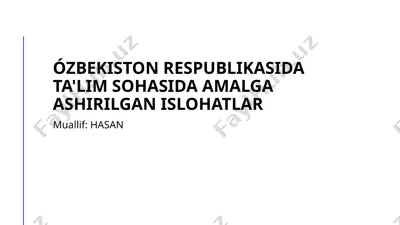 ta'lim sohasidagi innovatsiyalar va yangiliklar — PPTX