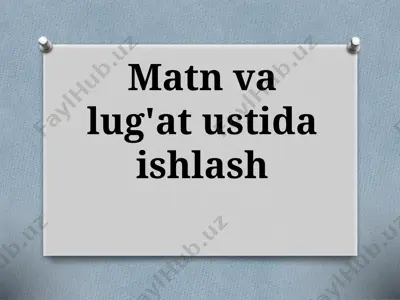 so‘zlar va ularning ma’nolari — PPTX