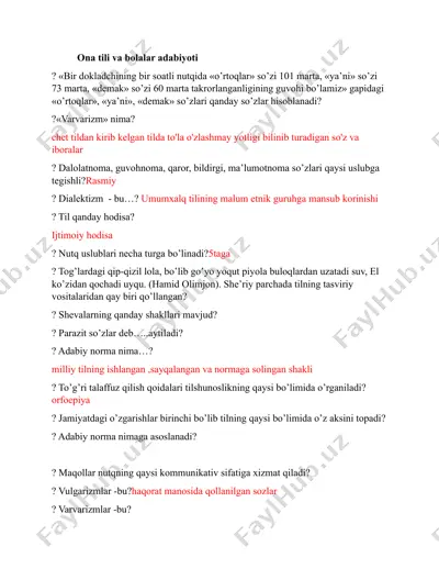 ona tili va bolalar adabiyoti — DOCX