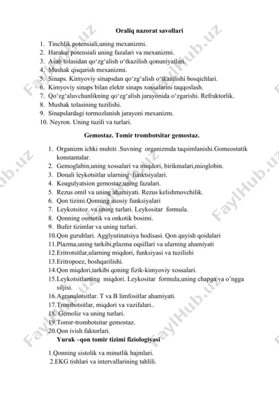 gemostaz. tomir trombotsitar gemostaz — DOCX