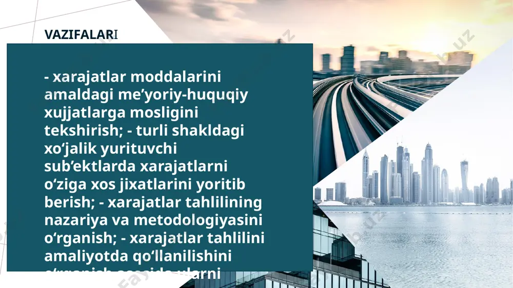 iya xarajatlarining ko'plab tasniflari mavjud. biz uchun xarajatlarni ikkiga bo'lish muhim tashqi (aniq yoki buxgalteriya) va ichki (yashirin). aniq (buxgalteriya) xarajatlar– firmadan tashqari resurs provayderlariga to‘lovlar. bular kompaniya xodimlarining ish haqi, kapital uskunalar uchun amortizatsiya ajratmalari (keyinchalik biz ushbu kontseptsiyani batafsil ko'rib chiqamiz), kreditlar bo'yicha foizlar, xom ashyo va materiallar narxi, binolar va ofislarni ijaraga olish. ishlab chiqarish xarajatlari- bu ishlab chiqaruvchining (firma egasining) ishlab chiqarish omillarini sotib olish va ulardan foydalanish xarajatlari. korxona (kompaniya) uchun iqtisodiy xarajatlar- bular korxona zarur resurslarni (mehnat, material, energiya va boshqalar) yetkazib beruvchilarga ushbu resurslarni boshqa tarmoqlarda foydalanishdan chetlashtirish uchun to'lashi kerak bo'lgan to'lovlardir. ushbu to'lovlar ichki va tashqi bo'linadi va ularni hisoblashda turli yondashuvlar qo'llaniladi. yashirin (imkoniyat) xarajatlar- bu imkoniyat narxi tadbirkorga tegishli resurslar. tadbirkorning resurslari quyidagilar bo'lishi mumkin: mehnat, yer, kapital, tadbirkorlik qobiliyati. shunday qilib, yashirin xarajatlar odatda quyidabuxgalteriya foydasi = umumiy daromad - tashqi xarajatlar iqtisodiy foyda = buxgalteriya foydasi - …