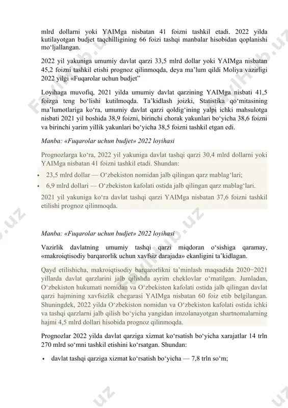 gini ta’minlash, investitsion faollikni oshirish va pirovard natijada davlat budjeti daromadlarining ko‘payib borishini ta’minlash manbai hisoblanadi. u ko‘pgina ichki va xalqaro darajadagi ijtimoiy-iqtisodiy muammolami muvaffaqiyatli hal etish imkonini beradi. iqtisodiy o‘sish mamlakat aholisining turmush darajasini oshirishga, ekologiya, mudofaa muammolarini hal etishga imkoniyat tug‘diradi. “global inqiroz sharoitida iqtisodiy va siyosiy barqarorlikni ta’minlash, joylardagi mavjud muammolami manzilli hal etish, 5 ko‘makka muhtoj yurtdoshlarimizni qo‘llab-quwatlash, yoshlarimizning orzu-umidlarini ro‘yobga chiqarish - prezidentdan boshlab barcha darajadagi rahbarlaming bosh vazifasi bo‘lmog‘i darkor”1. iqtisodiy o‘sish - to‘liq bandlik bilan mujassamlashgan ishlab chiqarish real hajmining uzoq muddat mobaynida o‘sishidir. iqtisodiy o‘sish yaim, davlat iqtisodiy qudrati va insonlar farovonligining o‘sishida o‘z ifodasini topadi. shuningdek, iqtisodiy o‘sish bevosita yalpi milliy mahsulot miqdorining mutlaq va aholi jon boshiga hamda iqtisodiy resurs xarajatlari birligi hisobiga ko‘payishi hamda sifatning yaxshilanishida va tarkibining takomillashuvida ham ifodalanadi. hozirgi kunda iqtisodiy o‘sish nazariyasida iqtisodiy o‘sish sur’atlarini ma’lum muddat oralig‘ida erishishgina emas, balki uni uzoq muddat davomida …