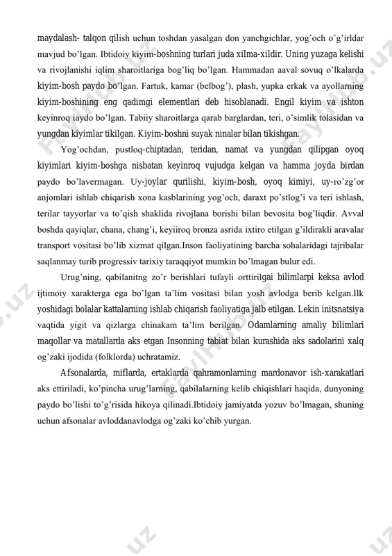 eyingi paleolitga qadar nutq noaniq bo’lgan, ammo paleontroplar nutqi arxontroplar nutqiga qaragnada ancha taraqqiy etgan. neandertallarda ko’p ma’noli va yaxlit mazmunli yangi so’z jumlalar paydo bo’lgan. eng qadimgi odamlarda esa bir bo’g’inli, turlanmaydigan va bir-biri bilan bog’lanmaydigan so’zlar mavjud bo’lgan. nutq tafakkur bilan chambarchas bog’lanib o’sa borgan. er yuzida gapirishni bilmaydigan bironta ham xalq yo’q, shuning uchun ham olimlar odam g’oyat katta insoniy muvaffaqiyatlardan biri bo’lgan nutqniig shu darajada o’sishiga qanday yul bilan erishganligini fahmlab, bilib olishlarigagina to’g’ri keladi. tilning paydo bo’lish imkoniyatini anglash uchun oziq-ovqat qidirib topish yulida cheksiz tashvish tortgan ibtidoiy odamlarimng yashagan sharoitlarini unutmasligimiz kerak. maymun odamlar oziq-ovqat qidirib topishgan, o’zlarini dushmanlardan birgalikda (kollektiv bo’lib) himoya qilishgan.ana shu vaziyatda nutq o’sa borgan, chunki, mehnat protsessida odamlarning birgalikdagi ish-xarakatlari to’g’risida so’zlashib quyish, tajriba almashish zarur bo’lgan. shuningdek, odamning tikka yurishga o’rganishi va mehnat protsessida butun organizmishshg shakllanishi bilan birga ba’zi bir organlar (hiqqildoq, o’pka, til va boshqalar)ning alohida …