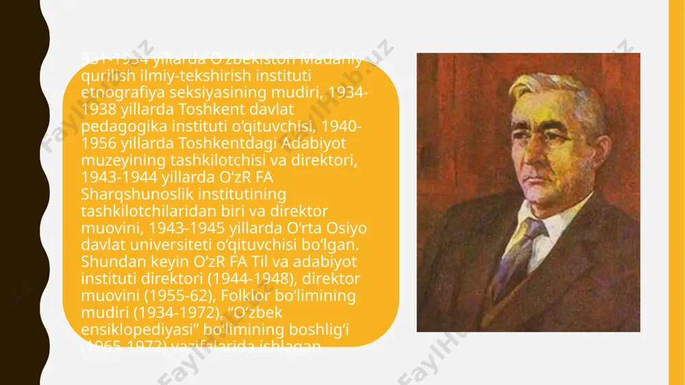 ini yozib oldi. h.t.zarifov 1935 yili farg‘ona vodiysi dostonchilik maktabining bo‘ri sodiq o‘g‘li, usmon mamatqul o‘g‘li, umrzoq baxshi, hasan xudoyberdi o‘g‘li, hasanboy rasul o‘g‘li kabi ijrochilarini aniqlanganligi folklorshunoslik uchun muhim yangilik bo‘ldi. bu baxshilardan yozib olingan doston va termalar farg‘ona vodiysida dostonchilik an’analari allaqachon yo‘qolib ketgan degan da’volarning asossiz ekanligini isbotladi. h.t.zarifovning yirik fan tashkilotchisi sifatidagi faoliyati havaskor folklor to‘plovchilar ishini markazlashtira olganligi va bu ezgu ishga ko‘pgina ziyolilarni jalb eta bilganligida yaqqol ko‘zga tashlanadi. uning topshirig‘i va bevosita rahbarligi ostida havaskor folklor to‘plovchi, xalq ijodiyotining haqiqiy fidoyilari bo‘lgan ziyoli iso ernazar o‘g‘li 1927 yilda jizzax va samarqand viloyatlaridagi qishloqlarni kezib chiqib, o‘zbeklarning yaylovga ko‘chish, ot sotib olish, qamchi saqlash, cho‘pon tayog‘i, pichoq berish, nikoh to‘yi qilish, bolaga ism qo‘yish, chechakni davolash marosimlari bilan bog‘liq materiallarni, dafn marosimi, uning folklori, irim-sirim va taqiqlarini to‘pladi. u folklorshunoslik amaliyotida birinchi bo‘lib qoqimchi, azayimxon va baxshilarning turli xil kasallarni davolash amallariga doir etnofolkloristik …