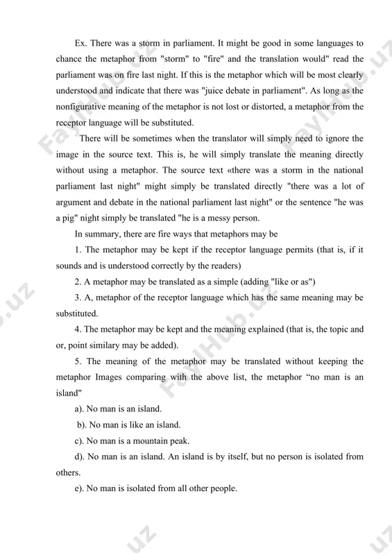 o much for the substance. the purpose of metaphor as basically twofold: its referential purpose is to describe a mental process or state, a concept, a person, an object, a quality or an action more comprehensively and concisely than is possible in literal or physical language; its pragmatic purpose, which is simulations, is to appeal to the senses, to interest, to clarify graphically, to please, to delight, to surprise. the first purpose is cognitive, the second aesthetic. in a good metaphor, the two purposes fuse like (and are paralled with) content and form; the referential purpose is likely dominate in a textbook, the aesthetic often reinforced by sound- effect in an advertisement, popular journalism, an art-for-art's sake work or a pop song; "those stars make towers on vowels' (saxophone song, kate bush metaphor, both purposes, always involves illusion: like a lie where you are pretending to be someone you're not, …