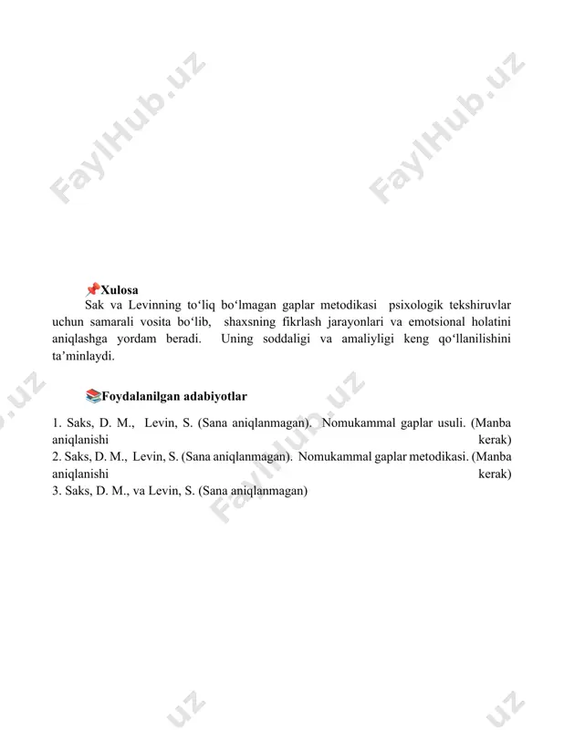 d.m. saks va s.levining tugallanmagan jumlalar metodikasi - Page 5
