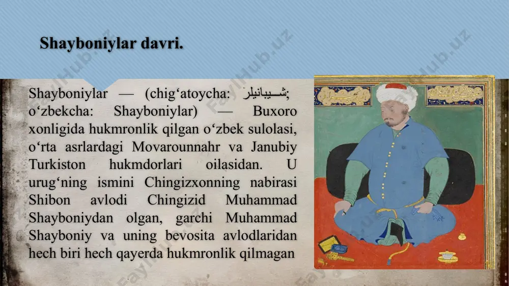 fasi xon farmonlarini, rasmiy hujjatlarni mas’ul shaxslarga, ijrochilarga yetkazishdan iborat bo’lgan. dodxoh mansabida ishlagan amaldor dargohga tushgan arizalarni qabul qilgan va ularga javob qaytargan. shuningdek, mamlakatda adolat mezonlariga amal qilinishini nazorat qilgan. muhim davlat mansablaridan yana biri-ko’kaldosh mansabi edi. bu mansabga xon sulolasiga eng yaqin shaxslardangina tayinlangan. ko’kaldosh xon siyosatiga fuqarolarning munosabatini o’rgangan va bu siyosatning daxlsizligini ta’minlagan. shayxulislom shariat qonunlari bajarilishi ustidan nazoratni amalga oshirgan. qozikalon lavozimida ishlagan amaldor sud ishlariga yetakchilik qilgan. yana bir muhim davlat lavozimi muhtasib (rais) deb atalgan. bu lavozimni egallagan amaldor mamlakat fuqarolarining axloq qoidalariga rioya qilishlarini nazorat qilish bilan shug’ullangan. davlatda, shuningdek, miroxur (xonga tegishli yilqi, ot­-ulov va ularning ta’minoti bilan shug’ullanuvchi), shig’ovul (chet davlatlar elchilarini qabul qilish xizmatining boshlig’i), qushchi (xonning ovini tashkil etuvchi), bakovulboshi, dasturxonchi, qo’rchiboshi (qurol-aslaha xizmati boshlig’i), jarchi, tavochi, tug’begi, kitobdor, mirzaboshi, munshiy, muhrdor, xazinachi, mehtar kabi mansablar ham mavjud bo’lgan. xon va shahzodalar o’rtasidagi ichki munosabatlar masalasi bilan …