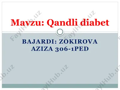 qandli diabet — PPTX
