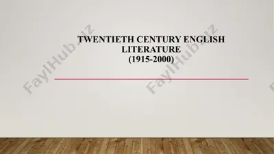 twentieth century english literature(1915-2000) — PPTX