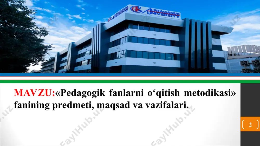 riya va amaliyotning umumlashgan koʻrinishidir. u oʻqituvchi va ta’lim oluvchilar birgalikdagi faoliyati, ta’lim mazmuni, shakl va metodlari birligi sifatida pedagogik fanlarni oʻqitish jarayonini tadqiq etadi. * pedagogik fanlarni oʻqitish metodikasi - boʻlajak oʻqituvchilarni yuqori kasbiy tayyorgarligini ta’minlash uchun butun e’tiborini ta’limning qonuniyatlari va tamoyillari, uning shakl va metodlarini asoslashga qaratadi. bundan tashqari pedagogik fanlarni oʻqitish metodikasi doimiy ravishda pedagogika fanlarni oʻqitishning qonuniyatlarini ochish va asoslab berishga hamda uning asosida ta’lim jarayonini boshqarish yoʻllarini izlab topadi. * pedagogika fanlari oʻqitish metodikasi fanining predmeti. dars jarayonida oʻqitishning yangi usullarini izlab topish va uni amaliyotga tadbiq etish. dars samaradorligini oshirish lozim: tа`lim–tаrbiyaning zаmоnаviy tаlаb dаrаjаsigа vа tаrbiya qоnuniyatlаrigа аmаl qilаdi; pedagogika fanlar tizimi va mazmuni; ta’lim tarbiyada qoʻllaniladigan usullar; * pedagogika fanlari oʻqitish metodikasi fanining mаqsаdi. hozirgi paytda mamlakatimizda chiqarilayorgan ta’lim tarbiyaga oid qarorlar va qonunlar mavjud boʻlib, bu qaror, qonunlarni oʻrganish uchun pedagogikada alohida boʻlim yaratilishi lozim. imkoniyati cheklangan yoshlarni hayotga moslashtirish. …