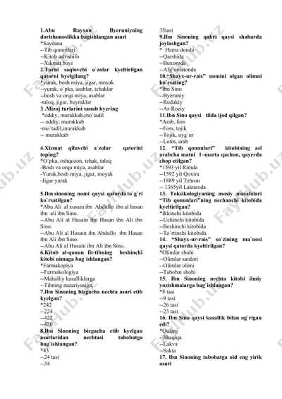 abu rayxon byeruniyning dorishunoslikka bagishlangan asari — DOCX