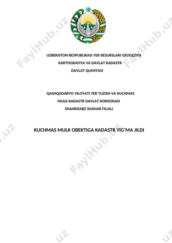 kuchmas mulk obektiga kadastr yig’ma jildi - Page 2