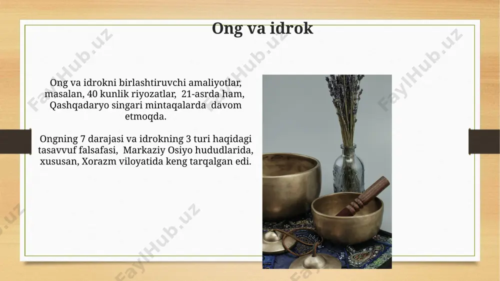 tkazilgan tadqiqotlar shuni ko'rsatdiki, ong amaliyotlari muntazam bajarilishi natijasida immunitet tizimining faoliyati 15% ga oshdi, bu esa yuqumli kasalliklarga chidamliligini oshirdi. ong va ongsiz "ong va ongsiz" haqidagi 20 dan ortiq ilmiy maqola toshkentdagi o'zbekiston fanlar akademiyasi arxivida saqlanadi, ularning aksariyati 1960-yillarda yozilgan. "ong va ongsiz" tushunchalari, 19-asr oxiri va 20-asr boshlarida samarqanddagi psixologiya maktablarida o'rganilgan bo'lib, 3 ta asosiy nazariy modelni o'z ichiga olgan. ong va jamiyat "ong va jamiyat" mavzusida 200 dan ortiq ilmiy maqola nashr etilgan, ulardan 15 tasi xalqaro miqyosdagi nufuzli jurnallarda chop etilgan bo'lib, bu sohada dunyo miqyosida 500 dan ortiq mutaxassis faoliyat yuritadi. ongning jamiyatdagi roli 50 dan ortiq tadqiqotlarda o'rganilgan bo'lib, samarqand universiteti olimlari tomonidan 2022 yilda o'tkazilgan so'rovnomalar natijalariga ko'ra, ongning ijtimoiy taraqqiyotga ta'siri 70% dan yuqori baholangan. e'tiboringiz uchun rahmat @taqdimot_robot image7.jpg image8.jpg image9.jpg image10.jpg image11.jpg image12.jpg image13.jpg image14.jpg image15.jpg image16.jpg image17.jpg image18.jpg image19.jpg image20.jpg image21.jpg image22.jpg image23.jpg image3.png image4.png
