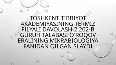 atipik mikobakteriyalar va ularni amaliyotdagi ahamiyati — PPTX
