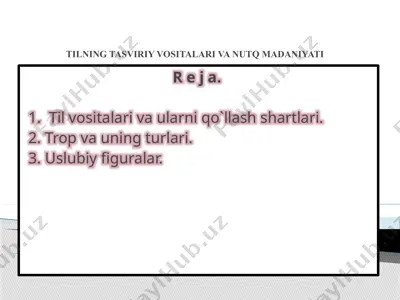 tilning tasviriy vositalari va nutq madaniyati — PPTX
