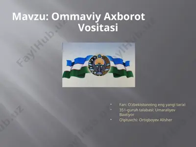ommaviy axborot vositasi — PPTX