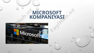 microsoft kompaniyasi — PPTX