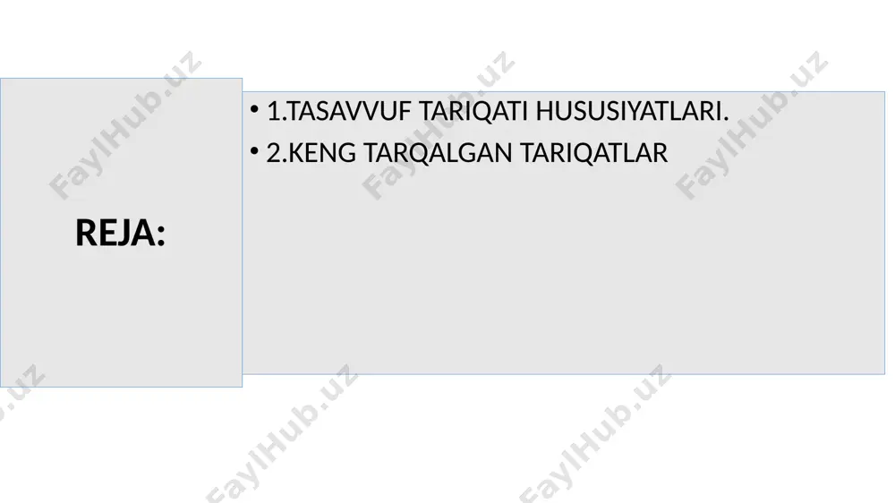 aqiqat sari intilish, odamlardan ta’magirlik qilmaslik va faqirlikni ixtiyor etishdir". zunnuni misriy (859 y.v.e.), "so‘fiy boylik istab o‘zini charchatmas va yo‘qotgan boyligiga achinib, bezovta bo‘lmas", desa, junayd al bag`dodiy (909 y.v.e.) "tasavvuf – qalbni sof tutmoq, tug`ma zaiflik va noxush axloqlardan forig` bo‘lib, hayvoniy va nafsoniy tuyg`ular ustidan g`alaba qilmoq", deb ta’rif bergan. yana u "tasavvuf bir uy bo‘lsa, shariat unga kiradigan eshikdir", degan. so‘fi olloyor bu ta’rifni quvvatlab: shariatsiz kishi uchsa havog`a, ko‘ngil berma aningdek xudnamog`a, deb yozadi. misirlik olim ibrohim basyuniy "islomda tasavvufning paydo bo‘lishi" kitobida hijriy iii va iv asrlarda yashab o‘tgan olimlarning tasavvuf haqidagi 40 ta ta’rifini keltiradi tasavvufda tasavvufning o‘ziga xos istilohi mavjud. *masalan, tasavvuf ilmidan saboq beruvchi shaxs – shayx, murshid, pir, eshon, xoja, mavlo, mavlono, maxdum kabi unvonlar bilan tanilgan. *tasavvufdan saboq oluvchi shaxs – murid, solik, ahli dil, ahli hol, mutasavvif kabi nomlar bilan atalgan. *tasavvuf bo‘yicha oliy maqomlarga erishgan sohibkaromat pirlar …