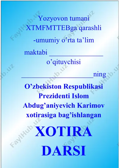 xotira darsi — DOCX
