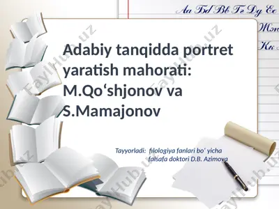 adabiy tanqidda portret yaratish mahorati — PPTX