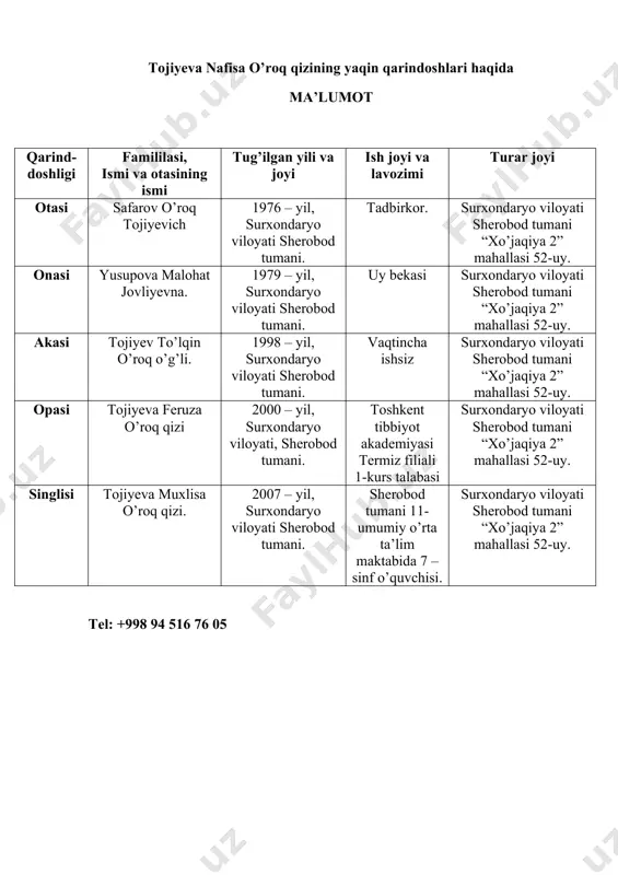 tojiyeva nafisa o’roq qizining ma'lumotnomasi - Page 2