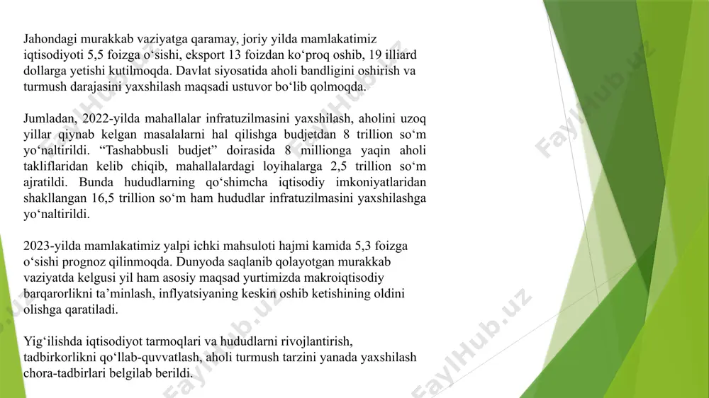 o’zbekistonda barqaror o’sishni taminlashning omilari va yollari - Page 5